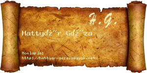 Hattyár Géza névjegykártya